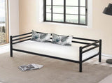 Single Daybed Metal Frame Sofa Premium Black Day Bed Steel Support V63-931491