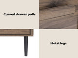 Artiss Bedside Table Nightstand 2 Drawers - Walnut FUR-T-BS-02-WAL