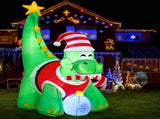 Jingle Jollys Christmas Inflatable Dinosaur 1.86M Height LED Decorations Illuminated XMAS-INF-DINO-GR-6FT