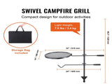 Swivel Campfire Grill Heavy Duty Steel Open Fire Cooking Grate Adjustable V952-LSYYKJDGL1414CJXOV0