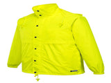 HUSKI STRATUS RAIN JACKET Waterproof Workwear Concealed Hood Windproof Packable - Yellow Fluro - S V563-918032-STRATUS-YLWFLU-S