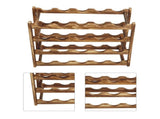 Wine Rack Pine Wood Wine Bottle Storage Shelf Display Organizer Decor for Countertop Home 4 Layer 20 V1294-YM0703-3116230002813