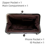 New Elegant Waterproof Womens Leather Kiss-Lock Tote Handbag, Vintage Crossbody Bag, Vintage V1366-AZ2-W-11602