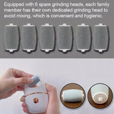 Rechargeable electric foot exfoliator with 6 replaceable heads for removing dead skin and polishing. V1105-YAZB-001