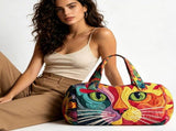 Hippie Bohemian Quilted Weekender Travel Bag, Multifunctional Tote Bags with Zipper, Retro Book V1107-CS-YISEE27