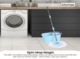 Kitchee Spin Mop & Bucket Set Microfibre Pad, Telescopic Handle, 10L Capacity V238-SUPDZ-41134821802064