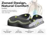 Black Ergonomic U-Shaped Double-Layer Raised Car Seat Cushion with Breathable Cover and Buckle V888-ELOSUNG55023