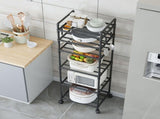 Rolling Storage Cart with Multi-Tier Shelving Unit, Portable Waterproof Plastic Organizer for V1370-AZ4-13688