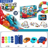 Changeable Track In The Dark Track with LED Light-Up Race Car Flexible Track Toy 184 V255-TRACK-184