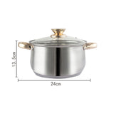 12Piece Cookware Set Kitchen Stainless Steel Stock Pot Pan Sets Saucepan Casserole kettle V324-CS-HO-12PT
