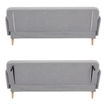 Merlin 3 Seater Sofa Futon Bed Fabric Lounge Couch - Grey V315-VOL-MERL-01