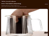 Transparent Elegant Ribbed Double Wall Glass French Press - 1000ml Heat Resistant Coffee and Tea V888-ELOSUNG32108