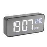 LED Mirror Digital Alarm Clock Large Screen Intelligent Brightness Adjust Snooze Function Power Off V1294-YM0703-3113230031511