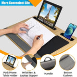 CARLA HOME Oversized Portable Lap Desk with Cushion,Mouse Pad, Tablet and Phone Holder which Fits Up V178-36162
