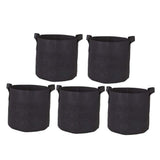 5-Pack Black Felt Plant Grow Bags with Handles, Round Garden Pots for Improved Root Aeration and V1192-AZ-W-34377