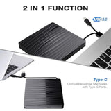 External CD/DVD Drive for Laptop,USB A/C 3.0 CD DVD Player Portable /-RW Burner CD ROM Reader V1192-AZ-W-31922
