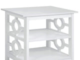 Sarantino Oliver 2-Tier Bedside Table - White TBL-48V-02-WH