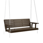 Gardeon Porch Swing Chair with Chain Outdoor Furniture 3 Seater Bench Wooden Brown WOS-5363W-BR-AB