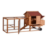 YES4PETS 248 cm XL Chicken Coop Rabbit Hutch Ferret Hen Guinea Pig House With Wheels V278-CC435-433-BOHE-B01