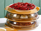 Dish Cover PET Heat Insulation Storage Transparent Dustproof for Home Picnic Cooking Yellow V1294-YM0717-3111220217212