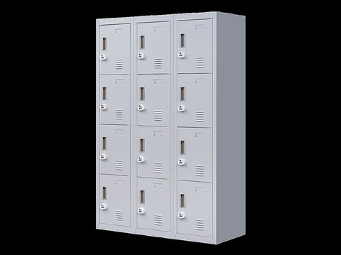12-Door Locker for Office Gym Shed School Home Storage - 3-Digit Combination Lock V63-839071
