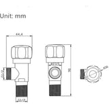 Zinc Alloy Triangle Valve, 2-Pack All-Copper Explosion-Proof Angle Valve, Extra-Thick Construction V1366-AZ2-W-15176