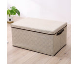 SOGA Medium Beige Non-Woven Diamond Quilt Grid Fabric Storage/Organizer Box SBOX046