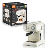 Semi-Automatic Espresso Coffee Machine with Steam Wand for Home and Small Office Use, Dual Cup V1341-ZY-V28MM92U-IVORY