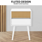 Sarantino Clio Bedside Table Night Stand - White Natural TBL-707-6YQ-WHN
