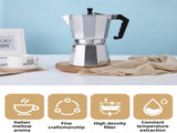 600ML Premium Octagonal High Pressure Moka Pot - Classic Italian Aluminum Coffee Maker for Rich V888-ELOSUNG45566