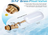 1/2in Float, Water Level Control Auto Fill Adjuatable Arm, 60 PSI, 1.5GPM Flow, Brass V1107-137-50964-WHT1