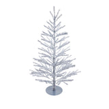 Shiny Metallic Mini Christmas Tree, Slim Pencil Artificial Tabletop Tree, Customizable Branches, V1192-AZ-W-24648