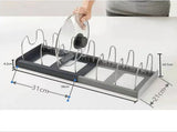 Adjustable Pot Rack - Storage Rack for 7 Pots and Pans - Kitchen Cabinet Organizer Standing V1188-NK-BOL-434