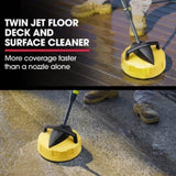 JET-USA RX550 Electric High Pressure Washer 3500PSI, 5 Nozzles, Spin & Wheel Brush, Deck Cleaner, V219-PRSWSH-ELEC-3200WF