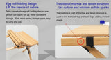 4 Chairs & 1 Table Set Bamboo Camping Folding Portable Outdoor Picnic Travel BBQ V563-MD-020MN_019M-NW__SET4
