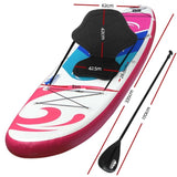 Weisshorn Stand Up Paddle Board 11ft Inflatable SUP Surfboard Paddleboard Kayak Surf Pink SUP-D-11FT-81-15-PK