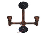 Iron Wall Lamp Double Head Water Pipe Lamp Steampunk Wall Lamp with E27 Socket for Industrial V1294-YM0901-3119210193711
