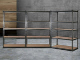 3x1.8M 5-Shelves Steel Warehouse Shelving Racking Garage Storage Rack Grey WR-E-9X18-CCX3