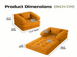 Foldable Multi-Functional Lounger Sofa with Corduroy Cover and High-Density Foam for Living Room V1341-ZY-M9LXUFGX-BROWN
