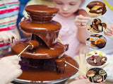 3 Tier Stainless Steel Chocolate Fondue Fountain Machine, 10oz Mini Melting Pot for Chocolate, V1370-AZ4-11182