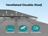 Instahut Gazebo 3x4m Canopy Outdoor Steel Frame Patio Tent Curtains Marquee Grey GAZEBO-IR-MC-3X4-GY
