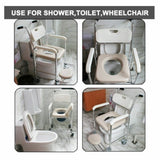 Aluminum Bedside Commode Chair 200kg Mobile Shower Toilet Wheelchair V178-66964