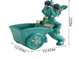French Bulldog Pushing Wheelbarrow Storage Figurine Resin Statue Key Bowl Candy Dish Entryway V888-ELOSUNG41622