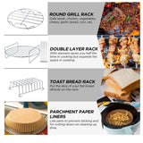12pcs Air Fryer Accessories Pizza Tray Toast Rack Insulation Pad Home Kitchen Parts Air Fryer V1192-AZ-W-10520