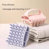 Pink Personal Care Set - Silicone Scalp Massager Shampoo Brush and Long Exfoliating Back Scrubber V888-ELOSUNG56058-1