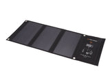 21W Foldable Solar Panel Charger Black Portable Solar Phone Charging Panels with Dual USB Port for V1294-YM0718-3114220080011