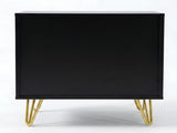 Sarantino Diego Bedside Table Night Stand with 2 Drawers - Black TBL-075-05-BK