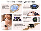 Elegant Women's Smartwatch,HD Touchscreen, Bluetooth Calls, Health Monitoring V888-ELOSUNG25995