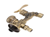 Water Tap 2 Handles 1 Hole Oil Rub Antique Dragon Carved Brass Faucet for Bathroom Sink Countertop V1294-YM0523-3112220035411