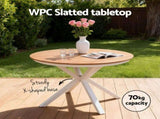 Gardeon Outdoor Dining Set 5 Piece Aluminum WPC Tabletop Patio Furniture FF-DINING-ALU-5SET-WH